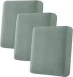H.VERSAILTEX Super Stretch Individual Seat Cushion Covers Sofa Covers Couch Cushion Covers Slipcover Sets Thick Jacquard Textured Twill Fabric (3 Piece Sofa Cushion Covers, Sage)
