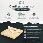 Gold Case Throw Blanket for Couch – 100% Recycled Turkish Cotton Blankets & Throws – Elegant Decorative Throw Blankets for Living Room Sofa – Woven Throws for Couch – Vintage Mustard – 50x60