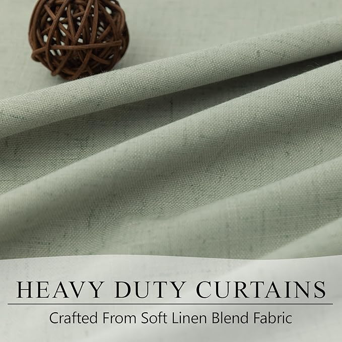 Sage Green Boho Blackout Curtains 72 Inch Length for Bedroom Aesthetic 2 Panels Set Home Office Organic Decor Back Tab Pocket Thermal Room Darkening Living Room Window Black Out Curtains 72 Inch Long
