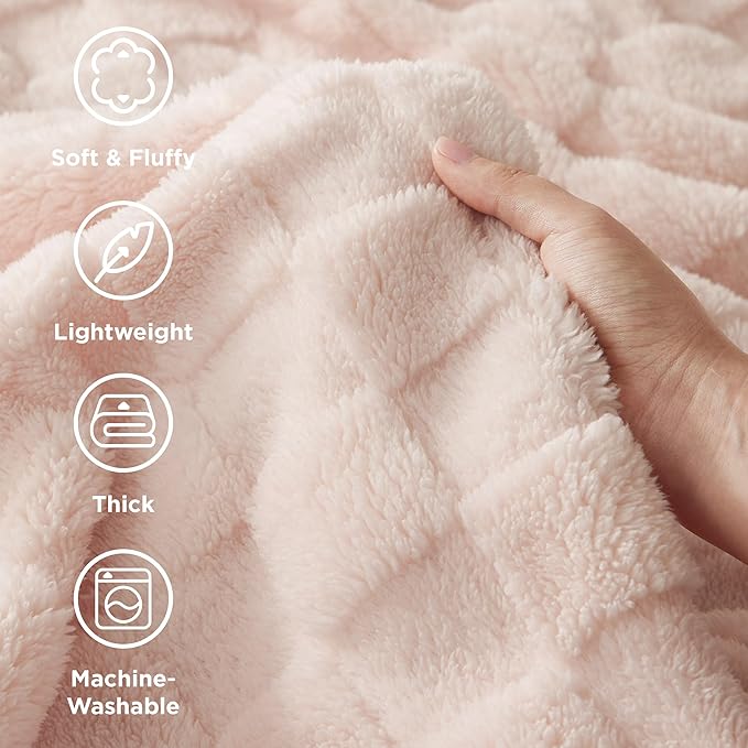Bedsure GentleSoft Light Pink Twin XL Blanket for Bed - Super Soft Cozy Fleece Blankets for Women, Cute Throws for Girls, Dorm Room Essentials for Girls Teens Back to School, 66x90 Inches