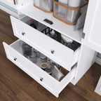 64.2" Tall White Kitchen Pantry, Storage Cabinet with Doors and Drawers, Freestanding Wooden Organizer for Kitchen, Dining Room
