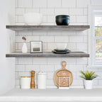 Sorbus Floating Shelves for Wall - 35 Inch Long Bathroom Shelves, Wall Decor for Bedroom, Kitchen, Living Room & Book Storage - Mounted Floating Shelf with Invisible Brackets (Gray, 2 Pack)