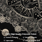 Lunerfex Sun and Moon Mandala Tapestry Boho Tapestry for Bedroom Black and White Tapestries Wall Hanging Living Room Wall Art and Home Decor 44x60