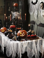 Biubee 5Pcs Halloween White Creepy Cloth- Spooky Gauze Fabric Cloth for Haunted Horror House Halloween Party Doorway Outdoors Decoration (30" ×72")