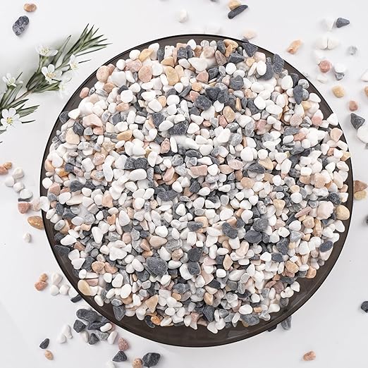 2.5 lbs Small Rocks for Plants, 1/5 Inch Pebbles for Indoor Plants, Natural Decorative Pea Gravel for Aquarium, Fish Tank, Terrarium, Succulents, Bamboo Plants, Vases, Cactus, Crafts