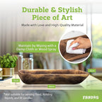 Wooden Dough Bowl for Decor - 17¾ in Long Hand Carved Paulownia, Large Rustic Decorative Bowl for Home Table Centerpiece, Keys, Entryway Table, Catchall Tray & Wooden Dining Room Centerpiece