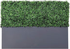 AGPL Upgraded Artificial Boxwood Hedge Wall with Gray Color Planter Box (33.5" Height 48" Width 12" Deep) …