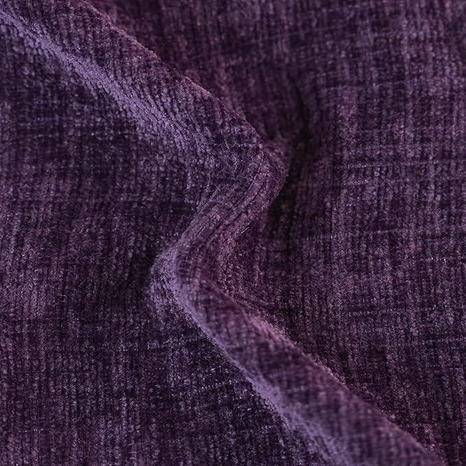CaliTime Throw Pillow Covers Decorative 16 X 16 Inches Pack of 2 Cozy Chenille Cushion Cases for Couch Sofa Bed Living Room Home Plum Purple