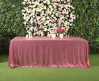 SquarePie Sequin Tablecloth 90 x 156 Inch Fuchsia Pink Sparkly Table Linen for Wedding Party