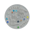 Large DIY Stepping Stone Kit, Handprint Stepping Stone, Mother's Day Gift, Footprint Stepping Stone (12 Inch + Stamp Set)