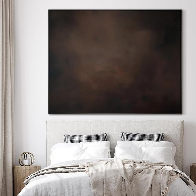 SIGNWIN 46"x60" Extra Large Framed Wall Art Dark Brown Abstract Moody Illustration for Home Living Room Bedroom Decor (Frame Assembly Required)