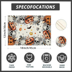 XCHI Spooky Skeleton Ghost Pumpkin Halloween Placemats Set of 6 Table Mats for Party Home Kitchen Dining Table Decorations 12x18 Inch