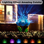 Solar Wind Spinner, 38 Inch Metal Stake Yard Spinners,Solar Powered Multi-Color LED Glass Ball with Kinetic Wind Sculpture Spinner Windmills for Yard (38IN-Purple)
