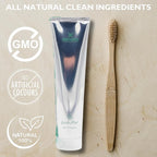 Elementa Silver Non-Foaming Toothpaste Wintermint Flavor | 5 in 1 Teeth Whitening Gel 4 Fl oz | Dentist Formulated All Natural | Professional Whitening Gel | Fluoride Free | Fresh Breath