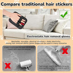 Pet Hair Remover, electrostatic pet Hair Removal Gloves, cat and Dog pet Hair Removal Tools, Suitable for Bed Sheets, Blankets, Clothes, Sofas, Multi-Functional Beauty Gloves -2 Piece
