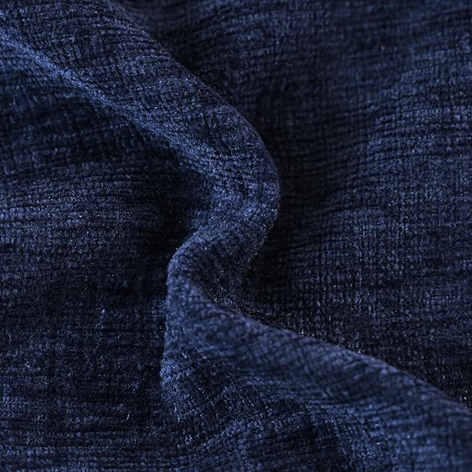 CaliTime Throw Pillow Covers Decorative 22 X 22 Inches Pack of 2 Cozy Chenille Cushion Cases for Couch Sofa Bed Living Room Home Navy Blue