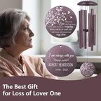 ASTARIN 36" Deep Tone Personalized Wind Chime Memorial, Tree of Life Custom Sympathy Gifts for Loss of Mom/Dad, Bird Remembrance Wind Chimes for Grieving Funeral Condolences(Produced in USA)