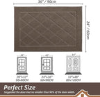 BEQHAUSE Dirt Trapper Door Mat 24" x 36", Doormat Non-Slip Entryway Rugs Washable, Dog Door Mat Stain Resistant and Absorbent Welcome Floor Mat for Front Back Door, Muddy Wet Shoes & Paws, Light Brown