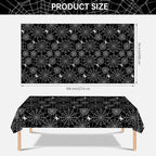 2 Pcs Halloween Tablecloth - Plastic Halloweens Spider Webs Table Cloth, Black Disposable Rectangle Spiderweb Table Cover for Halloween Party Decorations Supplies Favors Tables Decor, 108 x 54 Inch
