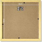Vittanly 8x8 Picture Frames Set of 9, Shatter Resistant Plexiglass, Display 4x4 Pictures with Mat or 8x8 without Mat, Photo Frames for Wall Mount, Engineered Wood, Gold