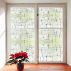 Finnez Frosted Window Film Non-Adhesive, Frosting Privacy Film for Glass Windows, Self Static-Cling Decorative Window Cling for Home Office UV Protection Cross Pattern 17.5 x 118.1 inches