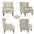 Lumibee High Back Accent Chair, Armchair in Fabric,Comfy Upholstered Wingback Single Sofa Reading Chair with Solid Wood Legs for Living Room,Bedroom,Office-Bird