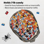 7lb Capacity Extra Large Halloween Skull Candy Dish - Deep Skull Head Halloween Candy Bowl Holder Artificial Resin Skulls Decor Indoor Outdoor Table Centerpieces Flower Pot Plant Office Pen Holder