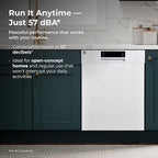 Kenmore 24" Built-in Stainless Steel Tub Dishwasher EasyFlex 3rd, SmartWash, UltraWash Plus, TurboDry, and MoreSpace Adjustable Rack, Energy Star Certified, White
