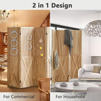4 Panel Pegboard Wood Room Divider, 5.6Ft Pegboard Display Folding Privacy Screens, Peg Board Display Freestanding for Trade Show Craft Show Home Wall Organizer, Light Brown