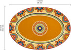 Bico Tunisian 16 plus 14 inch Oval Platters Set, Set of 2, Microwave and Dishwasher Safe, for Serving Fish, Chicken, Turkey