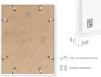 HAUS AND HUES 11x17 White Metal Picture Frames - Features Premium Aluminum, Vertical & Horizontal Hang, Shatterproof Plexiglass - Perfect for Home, Room, Office (11x17 in, White, Set of 15)