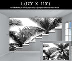 Black Palm Tree Wallpaper Bedroom Beautiful Tropical Plant Leaf Wall Mural Living Room (Not Peel and Stick)