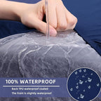 hyha Waterproof Couch Cushion Covers, Stretch Sofa Couch Seat Slipcover for Dog Washable, Non-Slip Waterproof Outdoor Cushion Covers for Patio Furniture Replacement (1 Piece for Large, Navy)