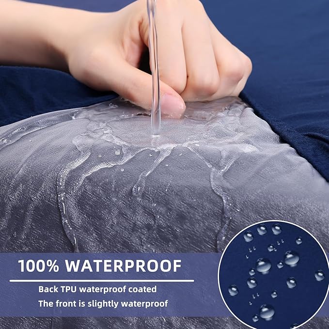 hyha Waterproof Couch Cushion Covers, Sectional Sofa Slipcovers Washable, L Shape Chaise Dog Couch Covers for Sectional Sofa, Universal Furniture Protector (1 Piece for Chaise XL, Navy)