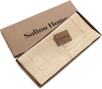 Solino Home Linen Table Runner 36 Inches - 100% Pure Linen Beige Hemstitch Table Runner 14 x 36 Inch Ideal for Dresser and Coffee Tables - Fall, Autumn, Thanksgiving - Classic Hemstitch