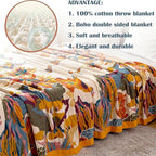 MSGKV Boho Throw Blanket King Size Warm Blanket for Couch and Sofa Blankets Cover for Living Room Blanket Throw Blanket Summer Cozy Bed Quilt(D-Flower and Butterfly, 108" x 90"(King))