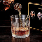 Whiskey Glasses Set of 4,Lead-Free Crystal Old Fashioned Glass,300ml Rocks Glass Tumblers for Drinking Bourbon,Cognac,Irish Whisky,Whiskey Gifts for Men