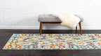Unique Loom Rosso Collection Vintage, Geometric, Bohemian, Traditional, Distressed, Southwestern Area Rug, 2' 0" x 6' 0", Multi/Ivory