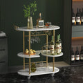 Gold Bar Carts with 4-Tier Storage Shelves, Mobile Bar Serving Cart with Wine Rack and Glass Holder, for The Home, Kitchen, Living Room, Dining Room