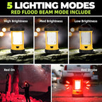 Rechargeable Camping Lantern, 3000LM 5 Light Modes Camping Light 4400 Capacity Phone Charger LED Impact-Resistant Flashlight Lantern Portable Waterproof Hurricane Lanterns for Emergency(Orange)