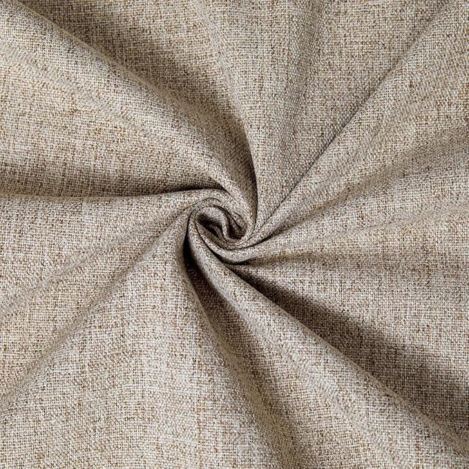 Linen Curtains 108 Inches Long 2 Panels Set, 100% Blackout Curtains Textured Thermal Insulated, Grommet Light Blocking Drapes for Living Room Bedroom Luxury Decor(52W × 108L inch, Linen)