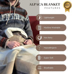 LATITUDE ZERO, Alpaca Wool Throw Blanket | Warm, Ultra-Soft, Breathable, Non-Itchy Blanket-Throw | Hypoallergenic and Beautiful Fabric (Brick Red)