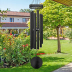 ASTARIN 48'' Wind Chimes for Outside Deep Tone - Large Windchimes with 6 Heavy Tubes, Outdoor Memorial Chimes Outdoor for Garden Hanging Décor,Sympathy Gifts，Black