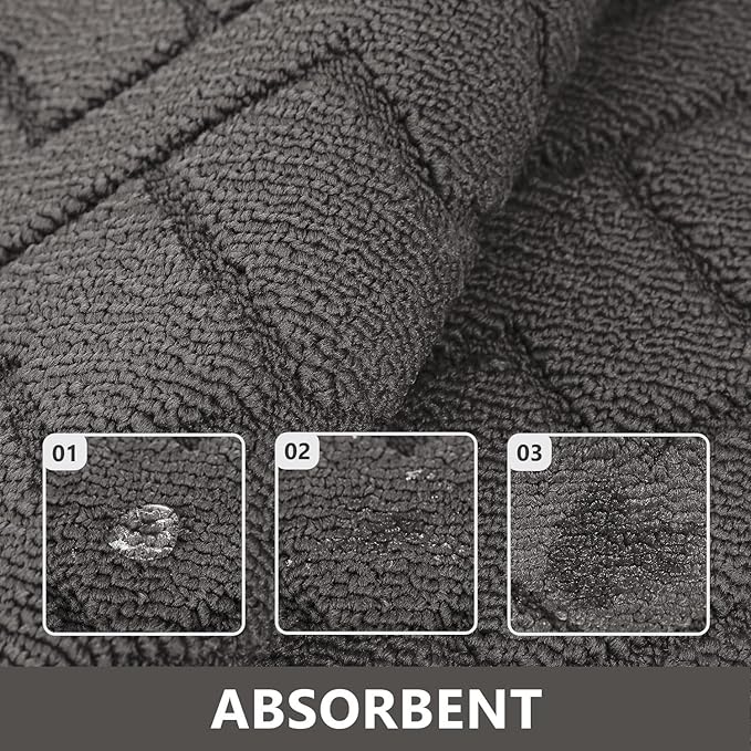 hicorfe Indoor Doormat,Front Back Door Mat Rubber Backing Non Slip Door Mats 20"x59" Absorbent Resist Dirt Entrance Doormat Inside Floor Mats Entryway Washable Low-Profile for Patio,Garden（Grey）