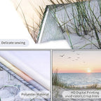 HVEST Ocean Beach Tapestry Wall Hanging, Sunset Seabird and Beach with Grass Wall Tapestry Natural Landscape Tapestries for Bedroom Living Room Dorm Decoration, 60x40 Inches