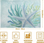 Nautical Coastal Placemats Set of 4 Ocean Coral Starfish Seagrass Beach Theme Table Mat 12x18 Inch Teal Turquoise Blue Summer Linen Fabric Place Mats for Party Kitchen Dining Outdoor Indoor Decor
