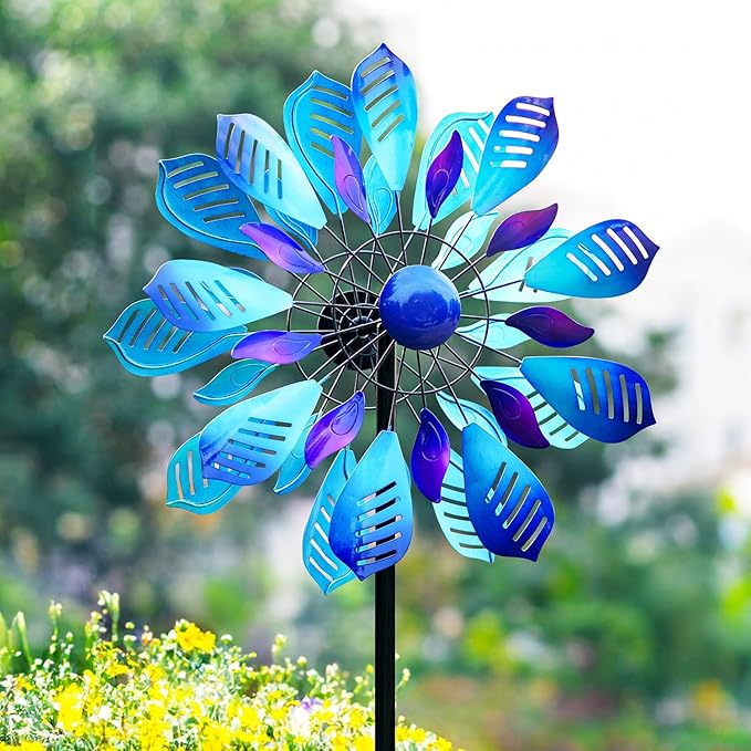 Wind Spinners for Yard and Garden, 84" Wind Spinners Outdoor Metal Extra Large, Wind Sculptures & Spinners with Stake, Yard Art Garden Decor Gift for Family
