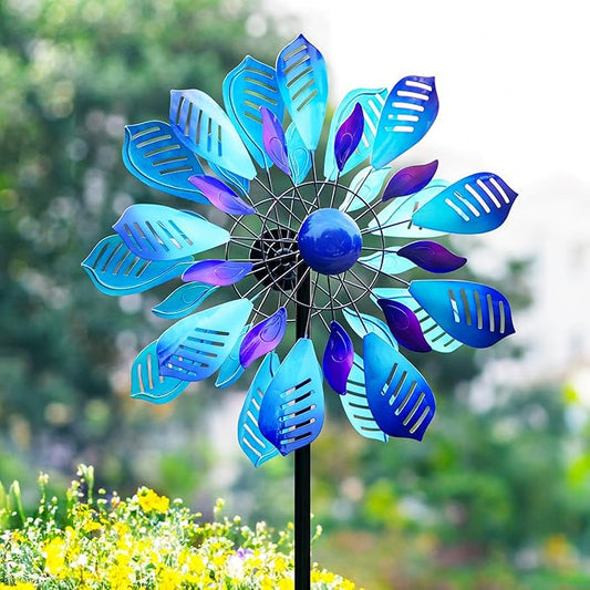 Wind Spinners for Yard and Garden, 84" Wind Spinners Outdoor Metal Extra Large, Wind Sculptures & Spinners with Stake, Yard Art Garden Decor Gift for Family