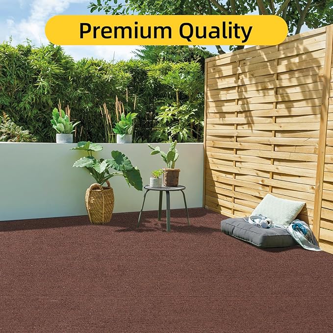 Marine 6 FT x 18 FT Brown Indoor/Outdoor Rug 0.2" Thick - Boat Carpet with Water-Proof TPE Backing, Non-Slide for Home, Patio, Porch, Deck