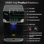 iSpring Bottleless Water Dispenser with Built-in 4-Stage Filtration, Hot/Cold/Room Temp, Self Cleaning, Stainless Steel, Model: DS4B